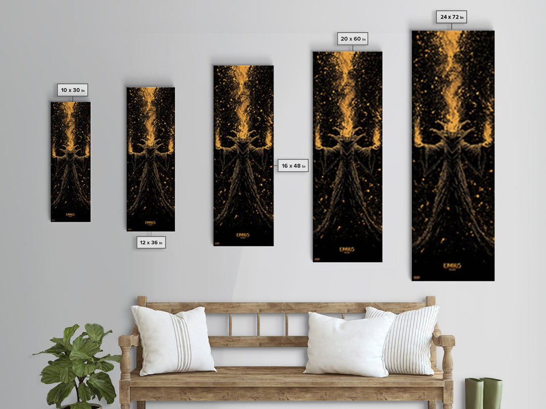 Erebus Mythology Gold Canvas Print, Dark Greek God Wall Art, Underworld Decor, Real Wood Framed Gold Print