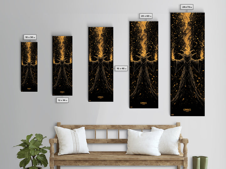 Erebus Mythology Gold Canvas Print, Dark Greek God Wall Art, Underworld Decor, Real Wood Framed Gold Print