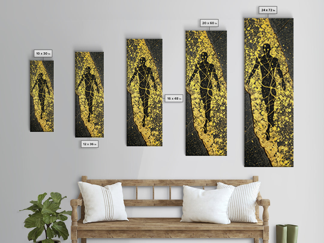 Uranus Greek God Gold Canvas Art, Primordial Sky Deity Wall Print, Mythology Starry Night Artwork, Real Wood Framed Canvas Print