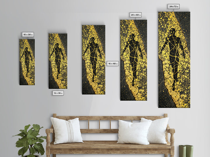 Uranus Greek God Gold Canvas Art, Primordial Sky Deity Wall Print, Mythology Starry Night Artwork, Real Wood Framed Canvas Print