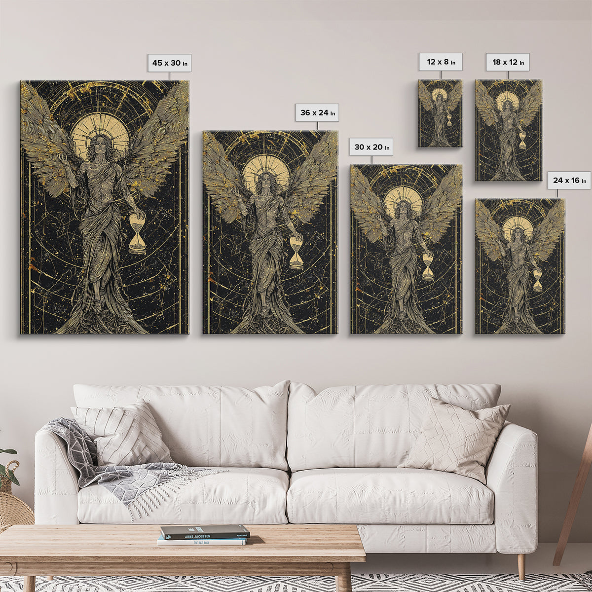 Astraeus God Of Dusk Mythological Figure, Canvas Gold Canvas Print, Real Wood Frame, Greek Titan Wall Decor, Celestial Art
