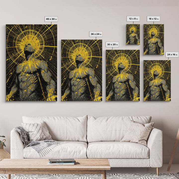 Ancient Greek Goddess Hera Mosaic, Mythology Throne Canvas Gold Art, Timeless Goddess Wall Print, Real Wood Frame