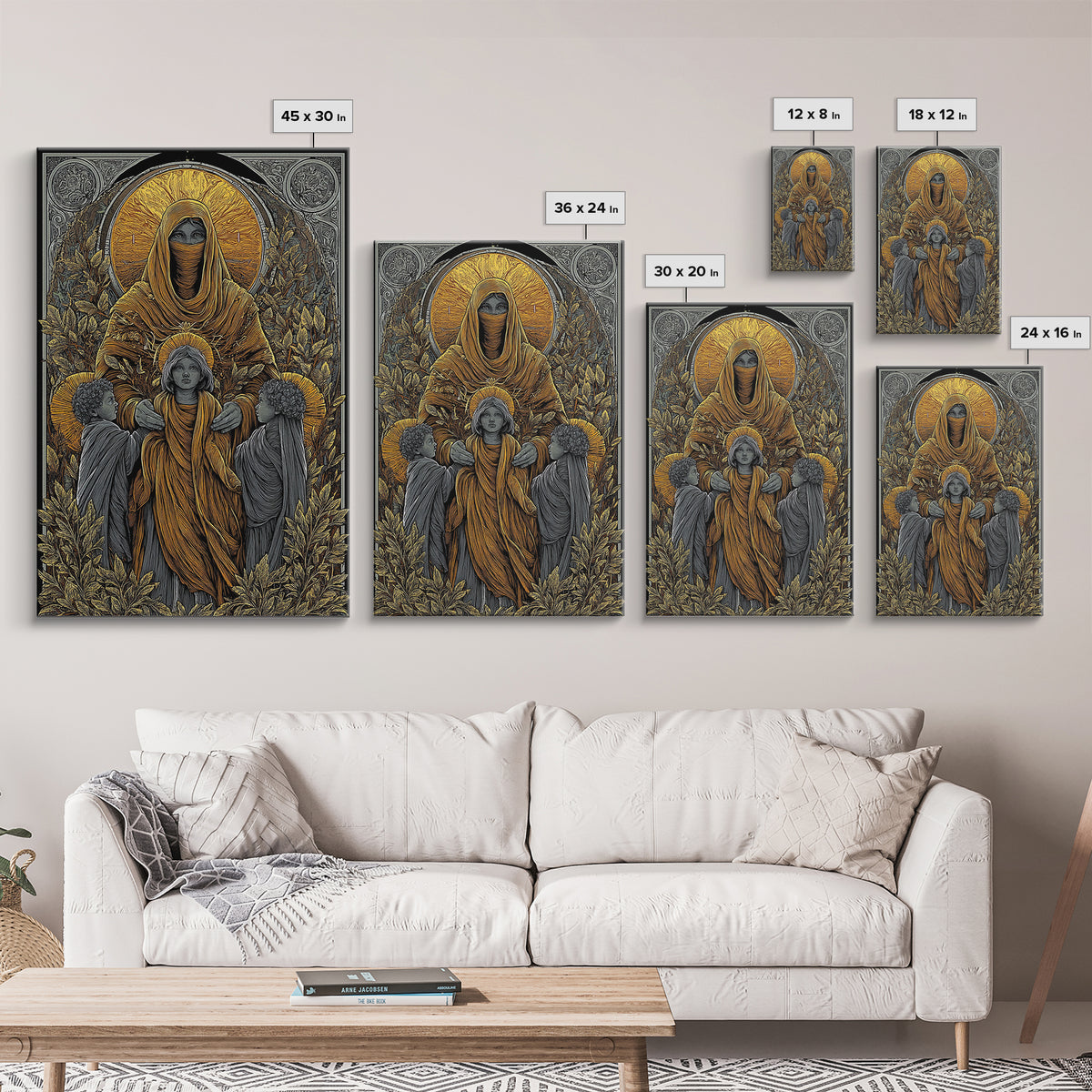 Hestia Goddess Of Hearth And Flame, Mythology Divine Art, Canvas Gold Canvas Print, Greek Wall Decor, Real Wood Frame