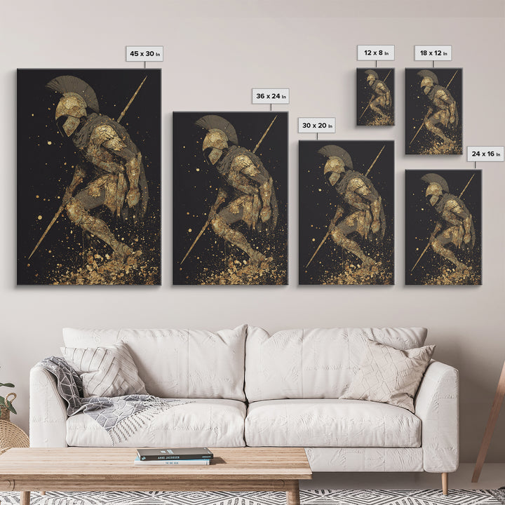 Medusa Head Canvas Gold Canvas Print, Mythological Serpent Hair Art, Ancient Creature Wall Decor, Classical Fantasy Artwork Frame