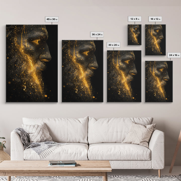 Augustus Caesar Canvas Gold Canvas Print, Classical Roman Wall Art, Regal Historical Decor, Myth Inspired Artwork, Wood Frame