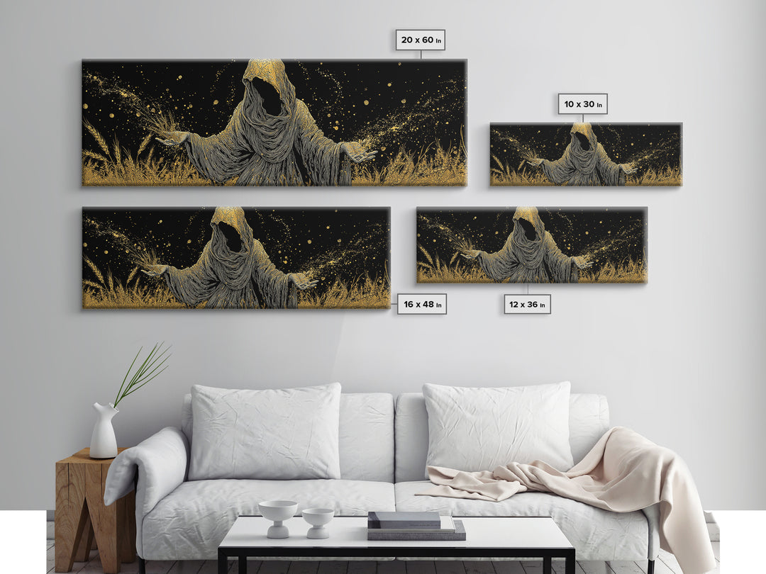 Demeter Goddess Of Harvest, Ancient Greek Mythology Gold Canvas Print, Nature Goddess Wall Art, Real Wood Frame