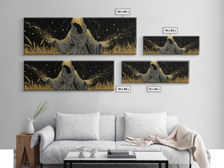 Demeter Goddess Of Harvest, Ancient Greek Mythology Gold Canvas Print, Nature Goddess Wall Art, Real Wood Frame