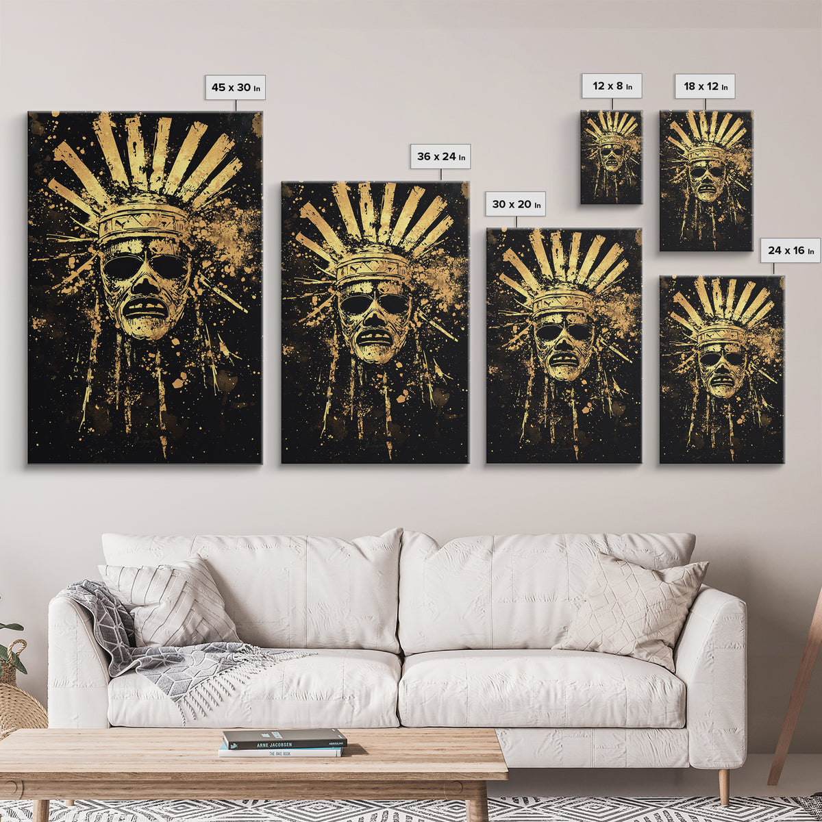 African Goddess Splatter Portrait, Gold Canvas Print, Cultural Wall Art, Real Wood Frame, Bold Feminine Artwork