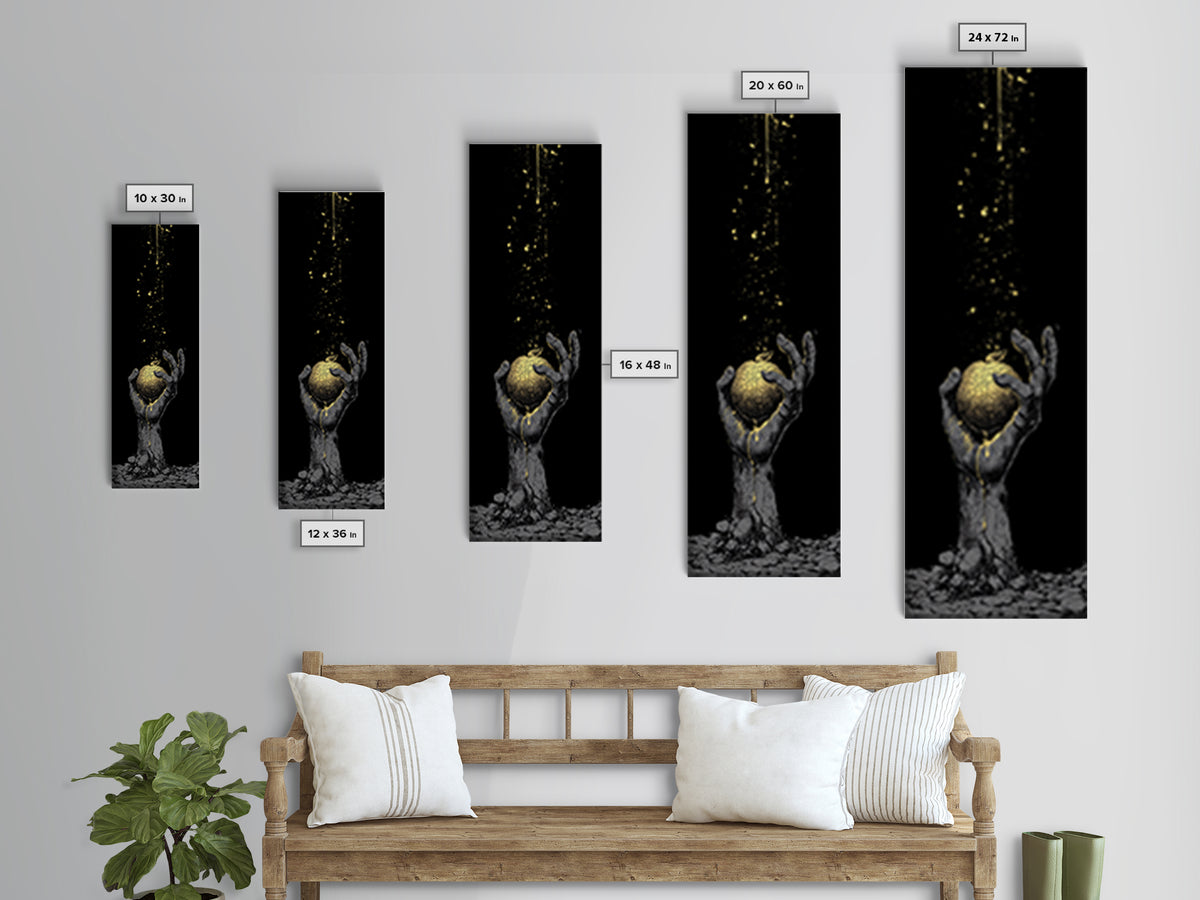 Golden Apple of Idunn Canvas Gold Art Canvas Art, Norse Mythology Viking Decor for Dad Gift or Office, in real wood frame