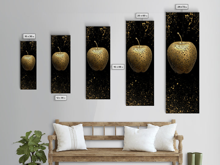 Golden Apple of Idunn Canvas Gold Art Canvas Art, Norse Mythology Wall Decor, Viking Man Cave or Office Art in natural wood frame