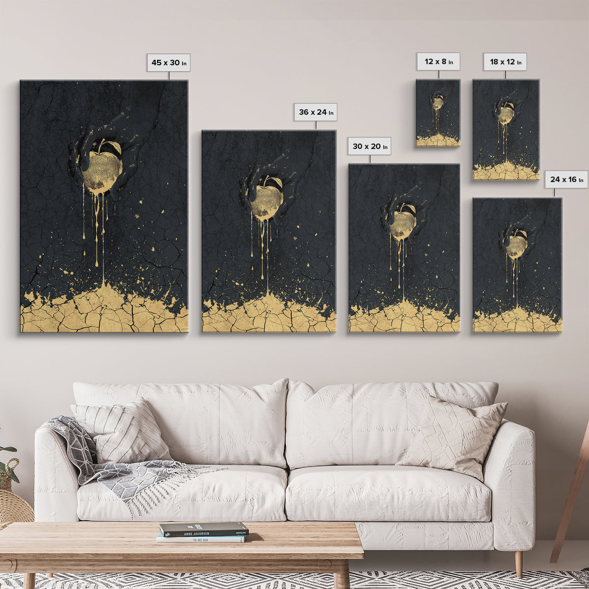 Golden Apple of Idunn Canvas Gold Art Canvas Art | Norse Myth Wall Decor Viking Symbol | Gift for Men | Framed in Real Wood