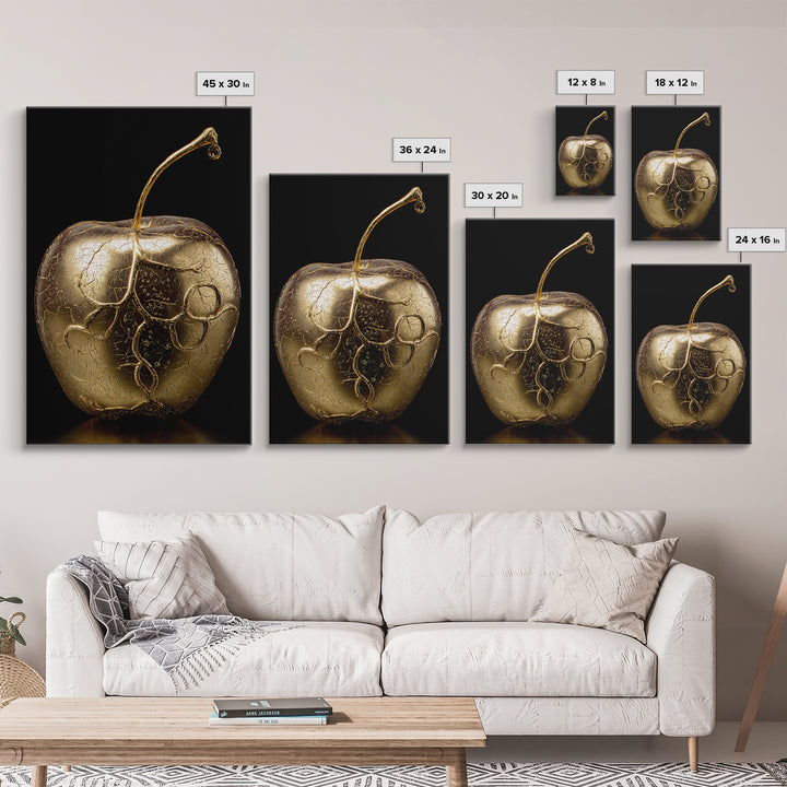 Valkyrie Dagger Canvas Gold Art Canvas Art | Norse Mythology Weapon Wall Decor for Man Cave or Office | Mounted in Real Wood Frame