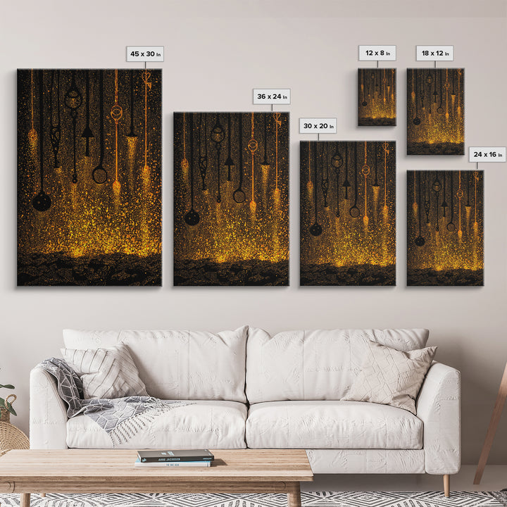 Baldur Norse Myth Canvas Gold Art Canvas Art – Viking God Wall Decor, Nordic Mythology Office Art or Man Cave Gift, wood frame