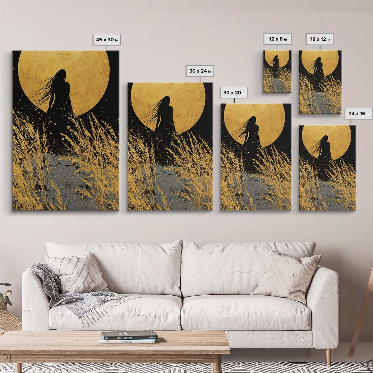 Freyja Norse Myth Canvas Gold Art Canvas Art, Nordic Goddess Wall Decor in real wood frame, Viking Office Art, Mythology Dad Gift