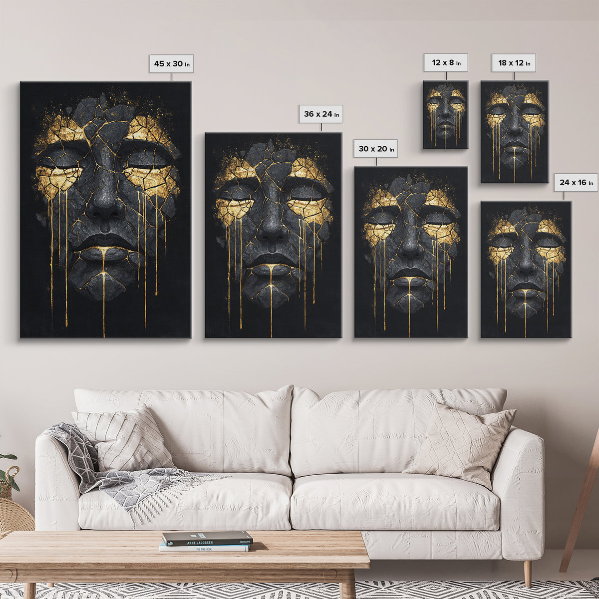 Canvas Gold Art Canvas Art of Yggdrasil | Norse World Tree Artwork in a Real Wood Frame | Viking Decor for Study, Man Cave, or Office