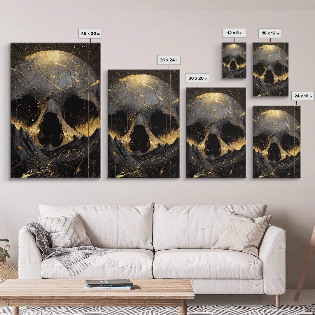 Norse God Ymir Canvas Gold Art Canvas Art | Giant of Creation Nordic Wall Art | Framed Mythology Decor with Real Wood Frame