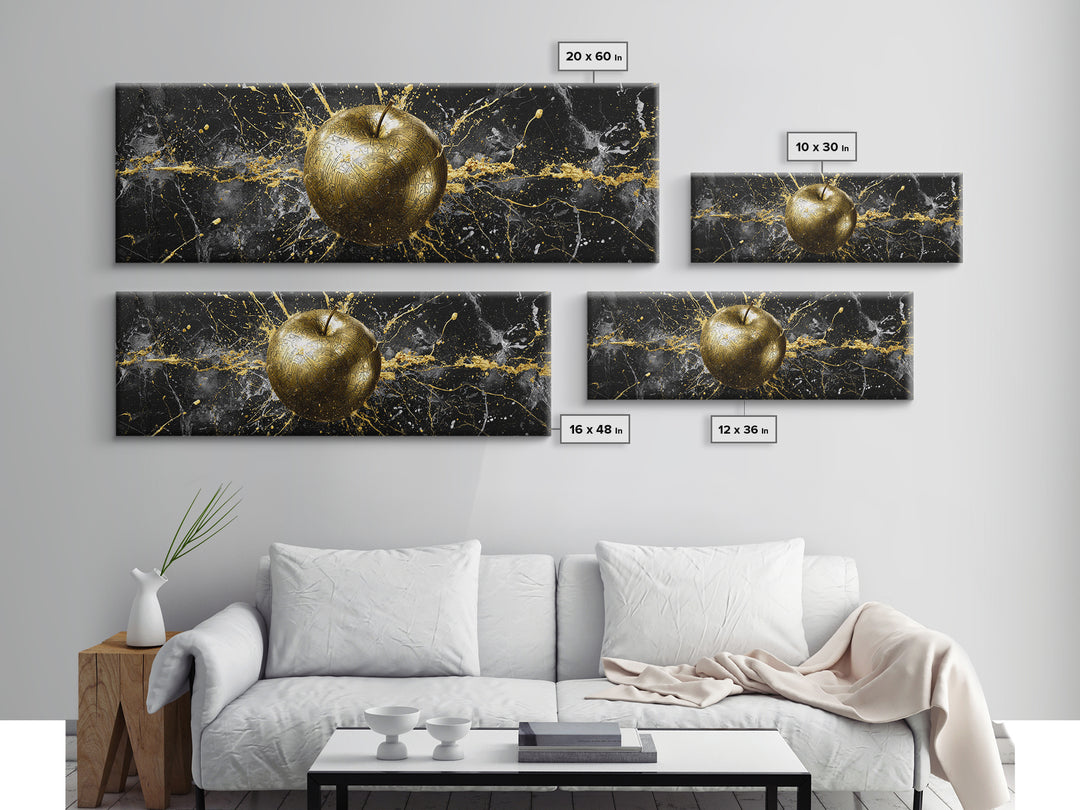 Golden Apple of Idunn Canvas Gold Art, Norse Mythology Canvas Art for Office or Dad Gift, Viking Wall Decor in wood frame