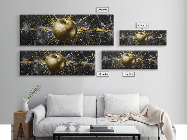 Golden Apple of Idunn Canvas Gold Art, Norse Mythology Canvas Art for Office or Dad Gift, Viking Wall Decor in wood frame