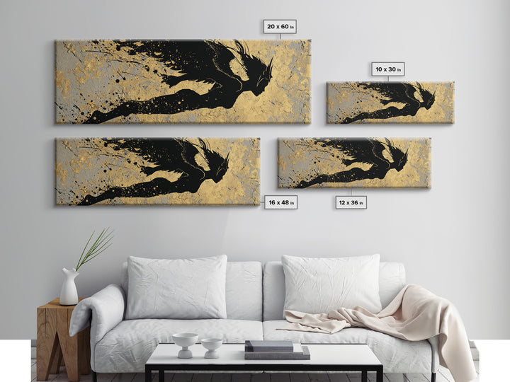 Valkyrie Norse Warrior Canvas Gold Art Canvas Art Mythology Wall Decor for Office or Dad Gift, framed in authentic real wood