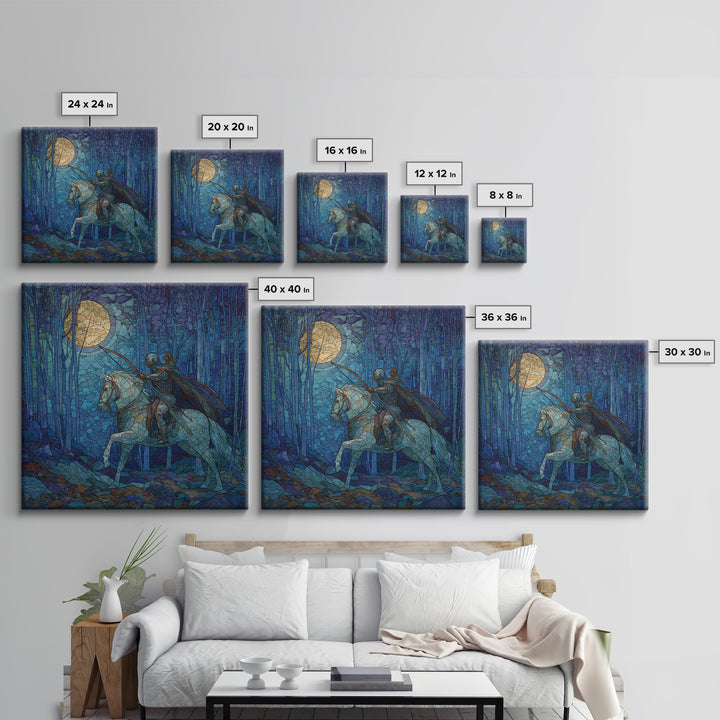 Centaur Archer in Misty Forest Framed Canvas Print, Mythological Art, Luxury Decor, Living Room Decor, Fine Art, Legend, MYT-1x1-40
