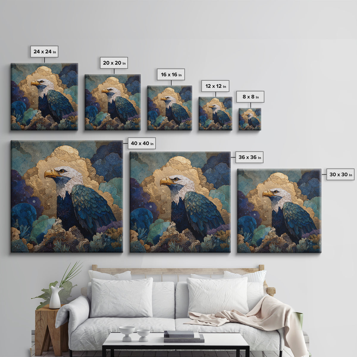 Zeus Eagle and Thundercloud Composition Framed Canvas Print, Mythological Art, Downloadable Art, Living Room Decor, Legend, MYT-1x1-71