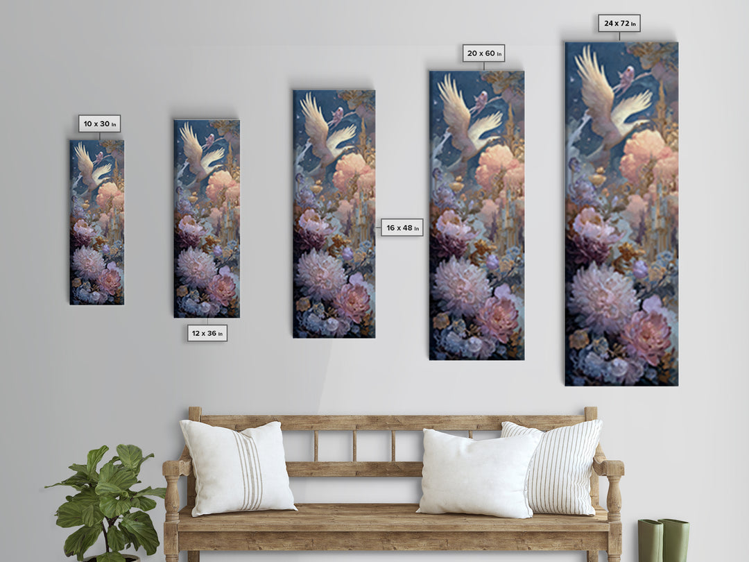 Icarus Falling Through Golden Sky and Feathers Canvas Print, Mythological Art, Wall Decor, Living Room Decor, Fine Art, Legend, MYT-1x3-40
