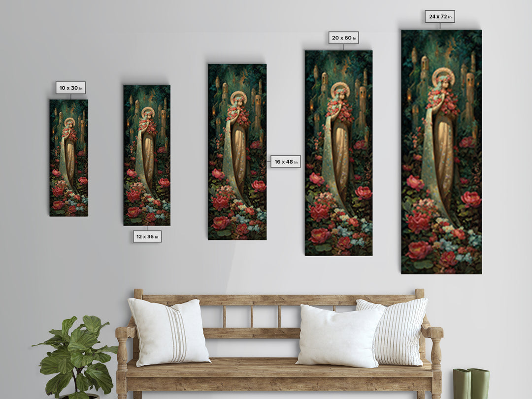 Ancient Goddess Statue Covered Canvas Print, Mythological Art, Art, Living Room Decor, Fine Art, Legend, Gothic Home Decor, MYT-1x3-60