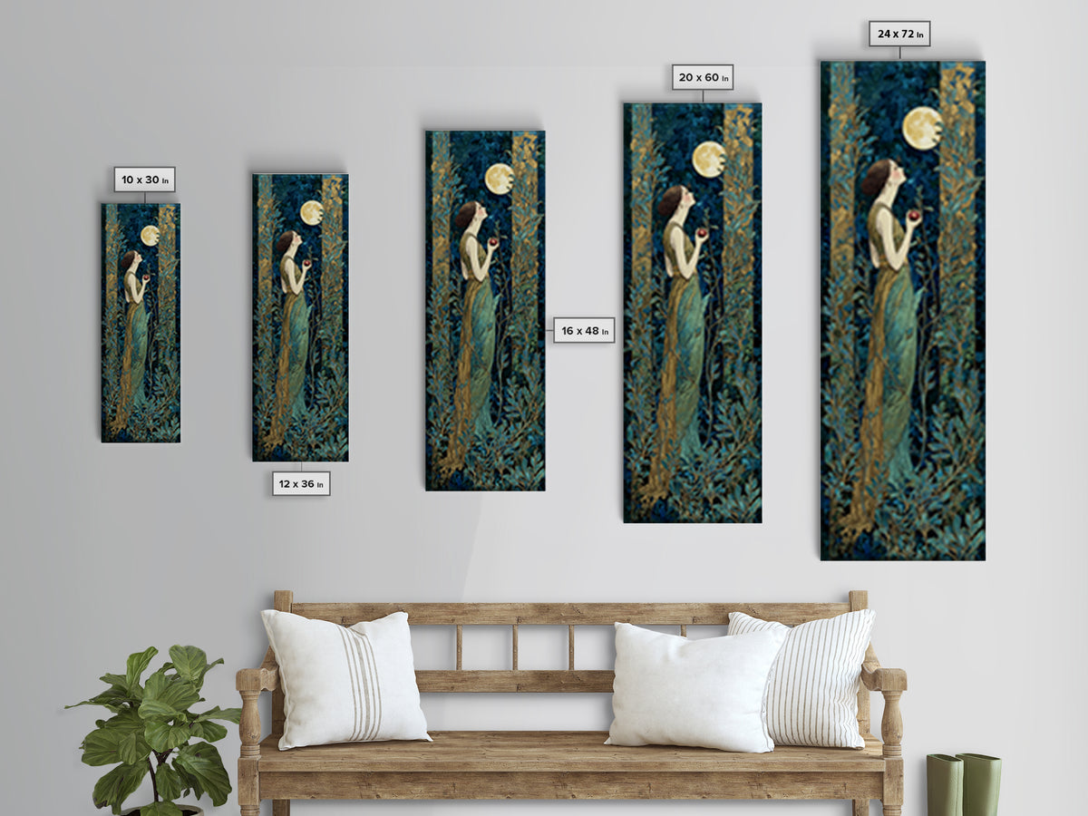 Persephone Holding Pomegranate Framed Canvas Print, Mythological Art, Gallery Wall Art, Living Room Decor, Fine Art, Legend, MYT-1x3-91