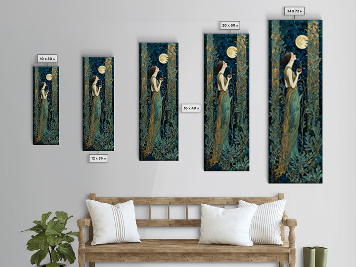 Persephone Holding Pomegranate Framed Canvas Print, Mythological Art, Gallery Wall Art, Living Room Decor, Fine Art, Legend, MYT-1x3-91