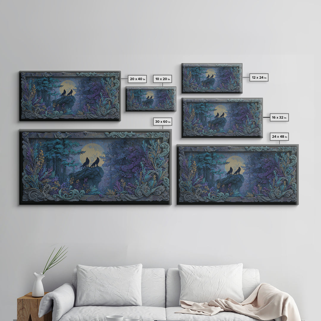 Hades and Cerberus Silhouette Framed Canvas Print, Mythological Art, Minimalist Decor, Living Room Decor, Fine Art, Legend, MYT-2x1-28