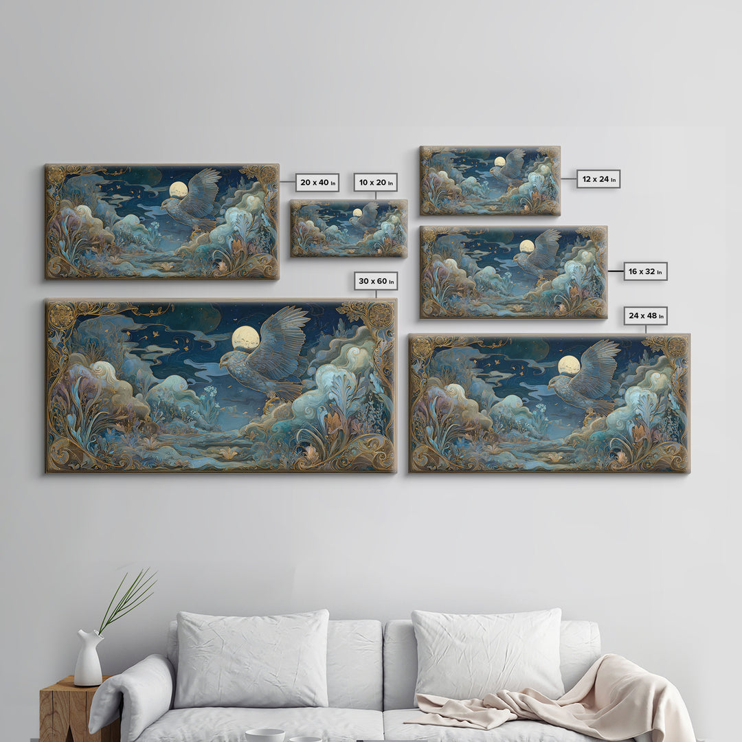 Zeus Eagle and Thundercloud Composition Framed Canvas Print, Mythological Art, Decor, Living Room Decor, Fine Art, Legend, MYT-2x1-43