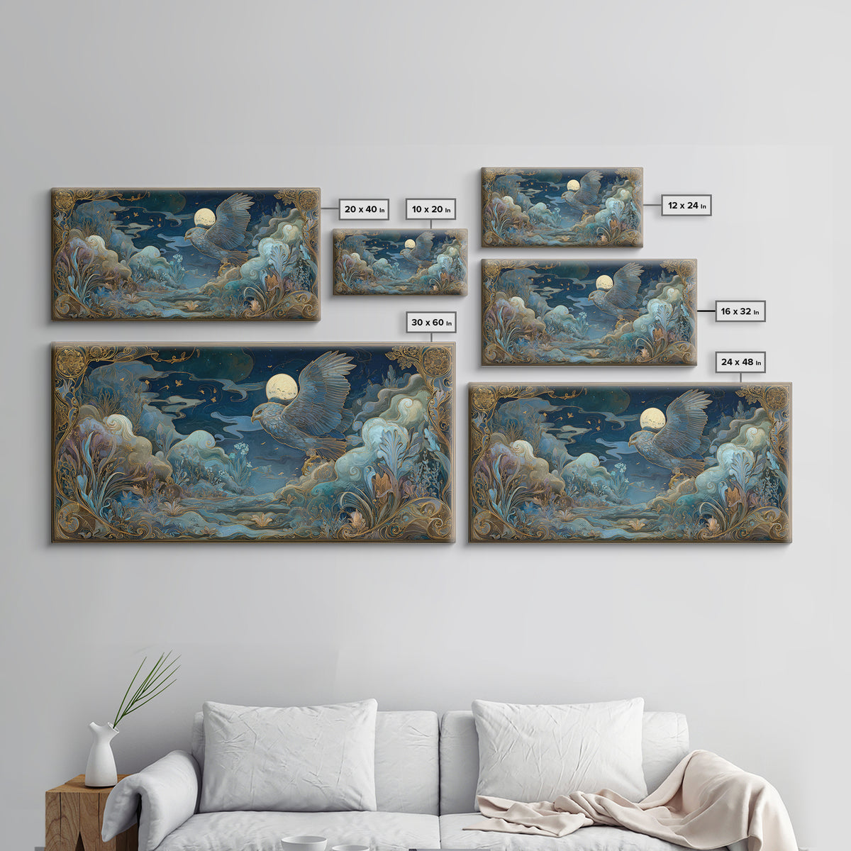 Zeus Eagle and Thundercloud Composition Framed Canvas Print, Mythological Art, Decor, Living Room Decor, Fine Art, Legend, MYT-2x1-43
