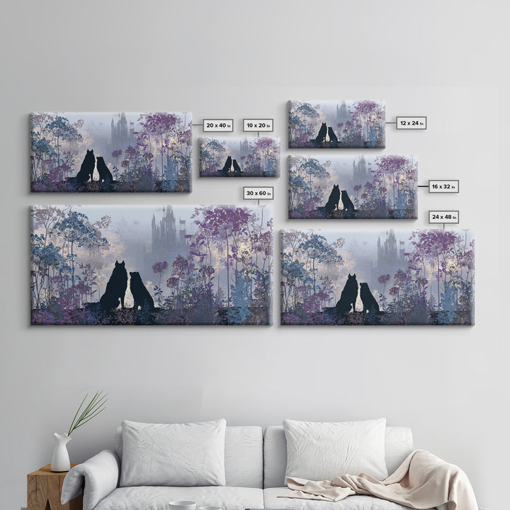 Hades and Cerberus Silhouette Canvas Print, Mythological Art, Wall Decor, Living Room Decor, Fine Art, Legend, Printable Art, MYT-2x1-52