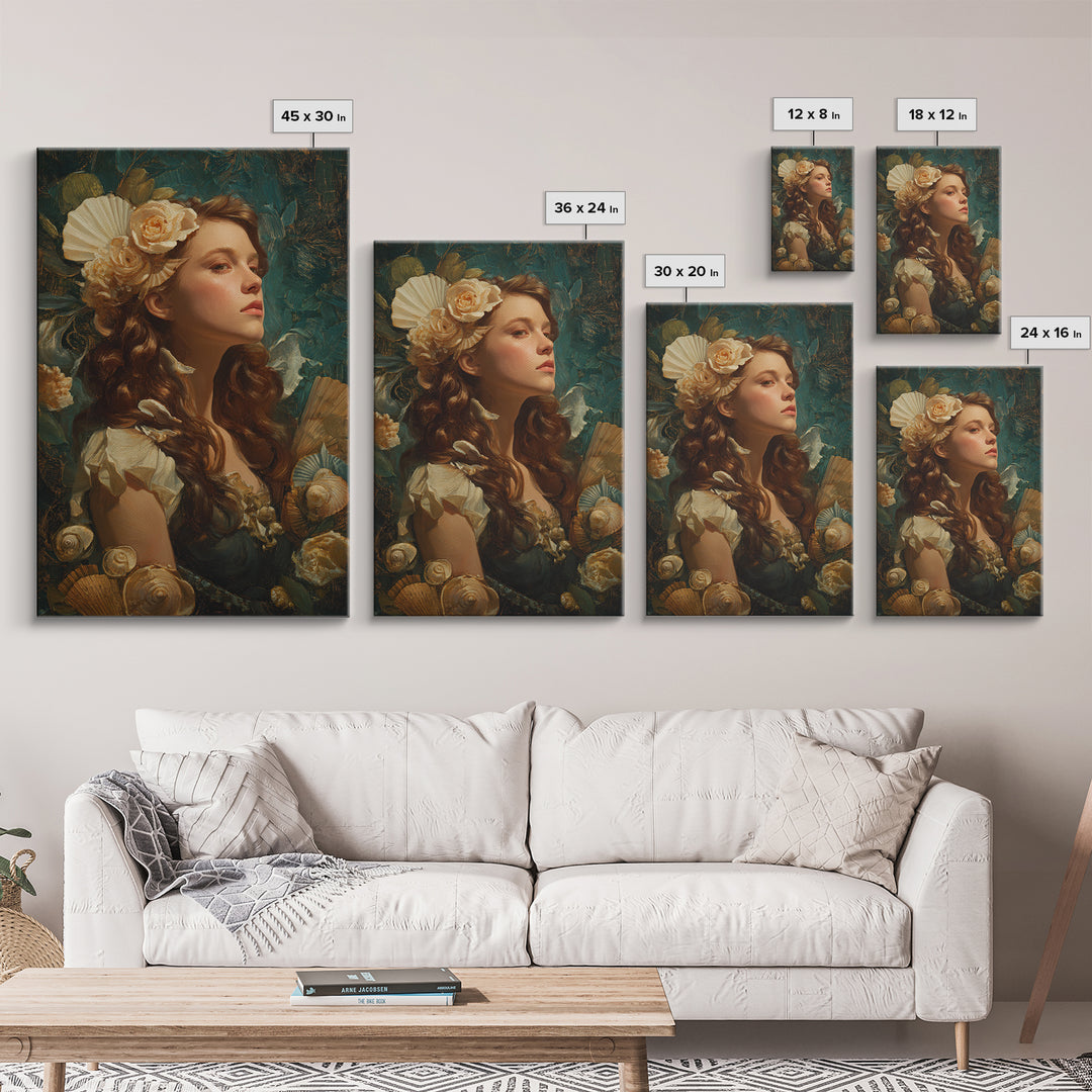 Roman Venus Figure Framed Canvas Print, Mythological Art, Statement Artwork, Living Room Decor, Fine Art, Legend, Wall Decor, MYT-2x3-26