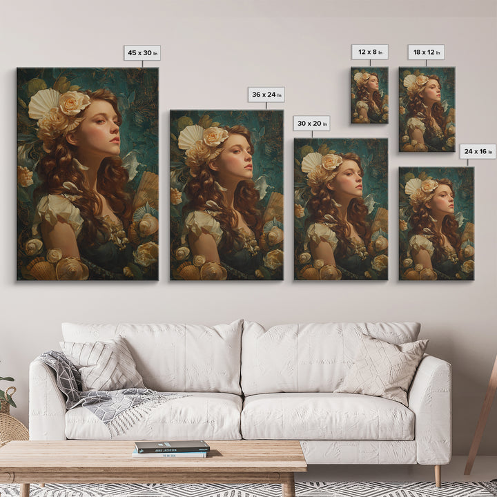Roman Venus Figure Framed Canvas Print, Mythological Art, Statement Artwork, Living Room Decor, Fine Art, Legend, Wall Decor, MYT-2x3-26