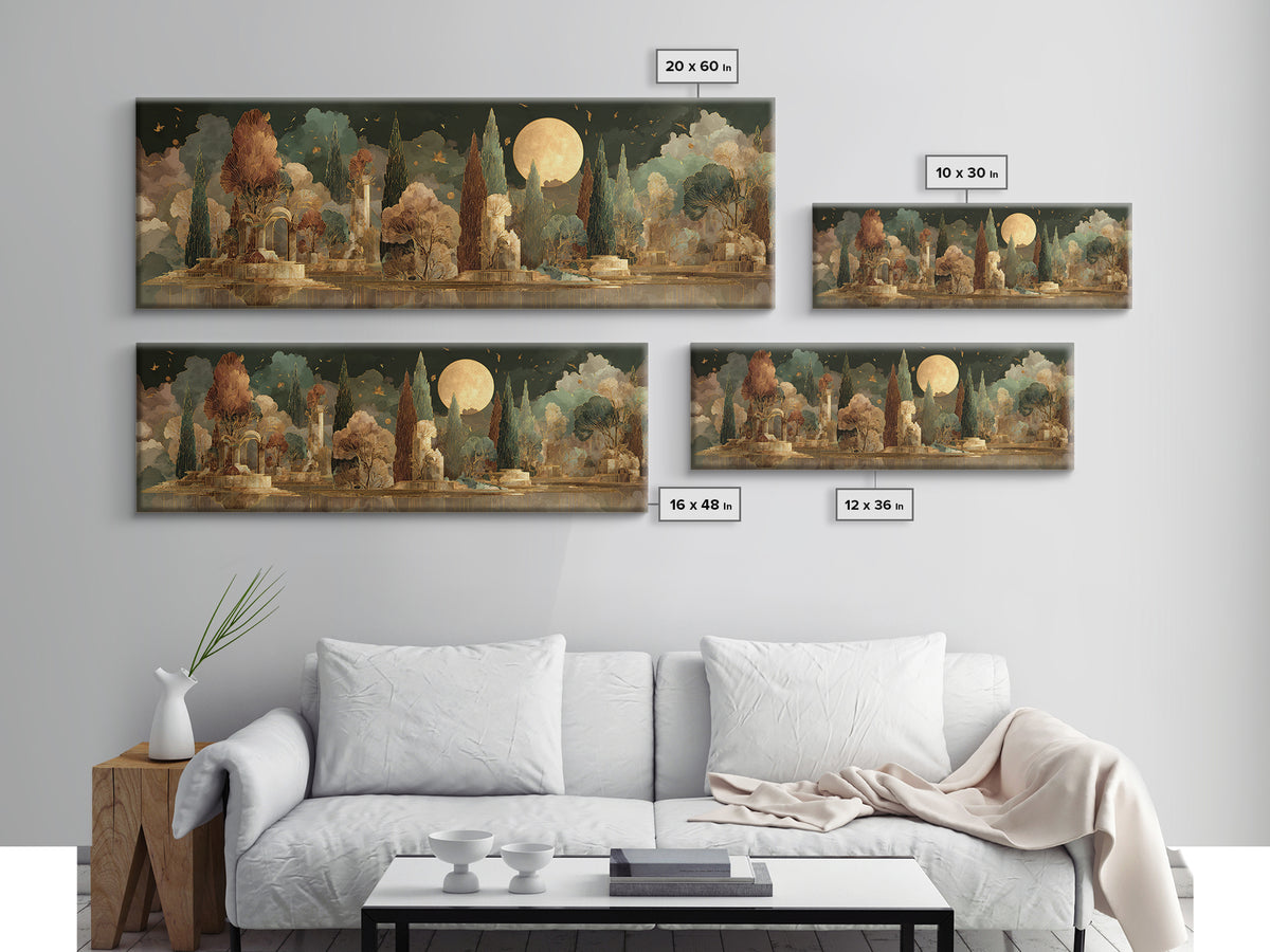 Icarus Falling Through Golden Sky and Feathers Canvas Print, Mythological Art, Downloadable Art, Living Room Decor, Legend, MYT-3x1-20