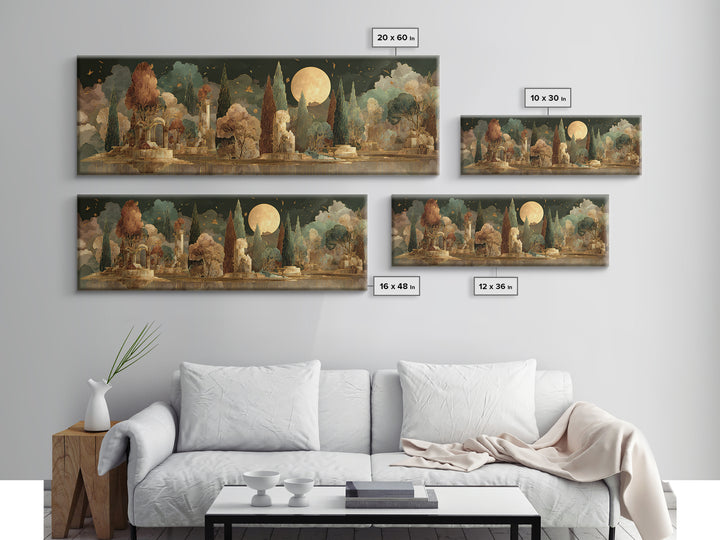 Icarus Falling Through Golden Sky and Feathers Canvas Print, Mythological Art, Downloadable Art, Living Room Decor, Legend, MYT-3x1-20