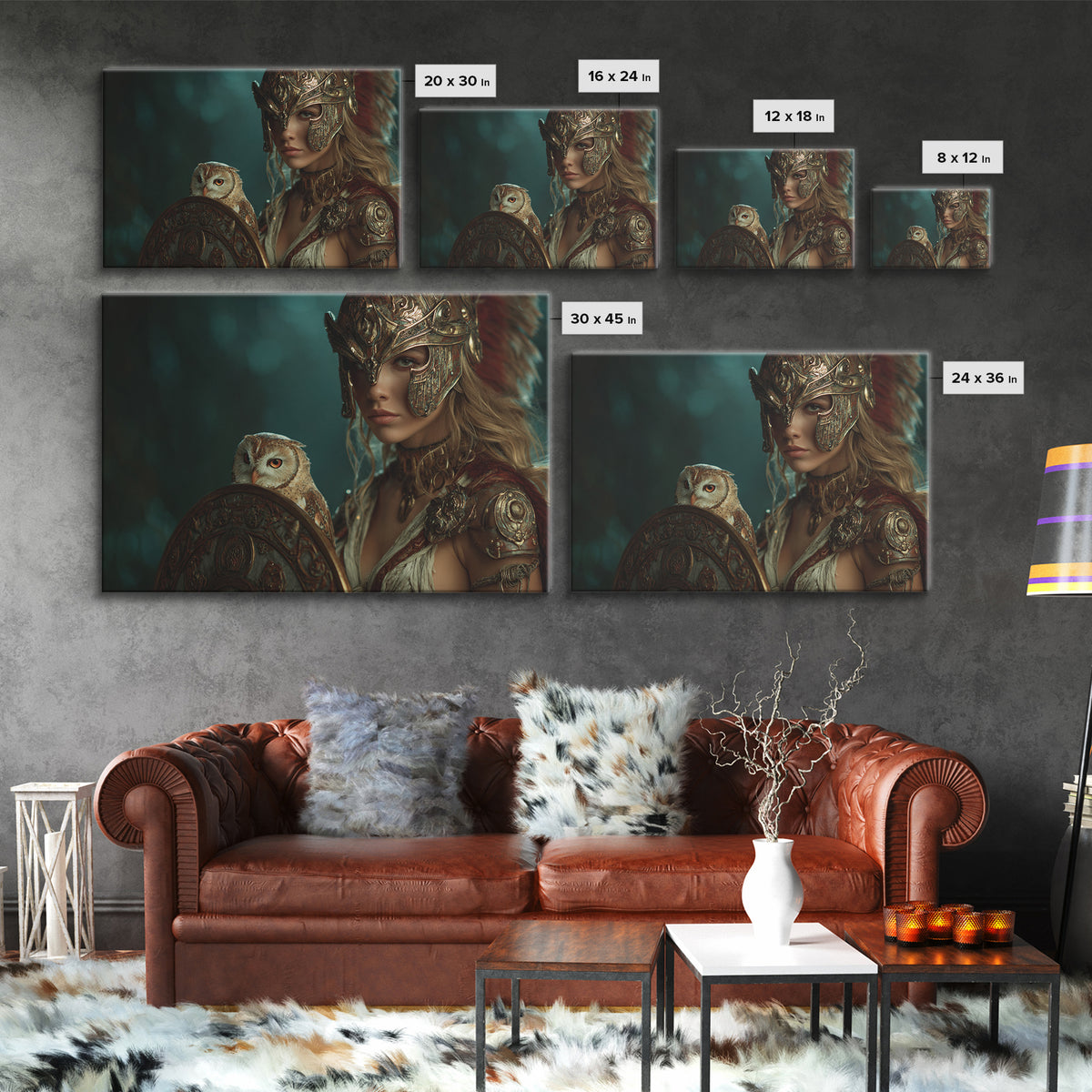Athena Warrior Woman Canvas Print, Mythological Art, Printable Art, Living Room Decor, Fine Art, Legend, Unique Home Decor, MYT-3x2-30