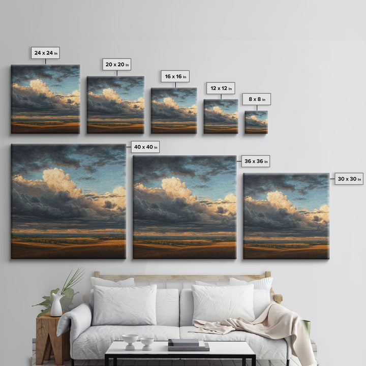 Storm Clouds over a Rolling Prairie Canvas Print, Nature Art, Mountain Wall Art, Living Room Decor, Fine Art, Nature, NAT-1x1-14