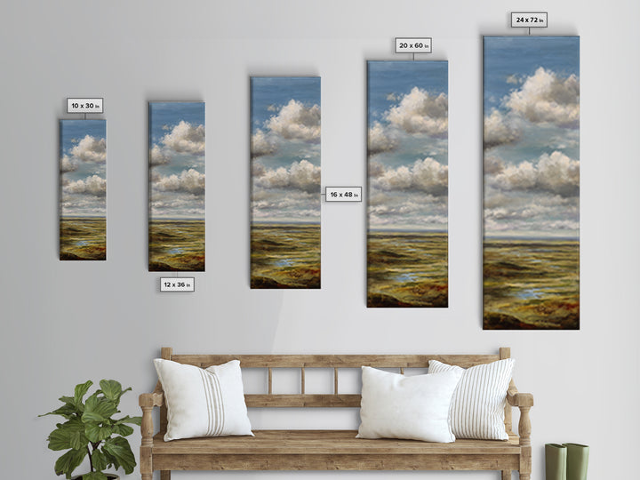 Storm Clouds over a Rolling Prairie Canvas Print, Nature Art, Landscape Art, Living Room Decor, Fine Art, Nature, Boho Decor, NAT-1x3-26