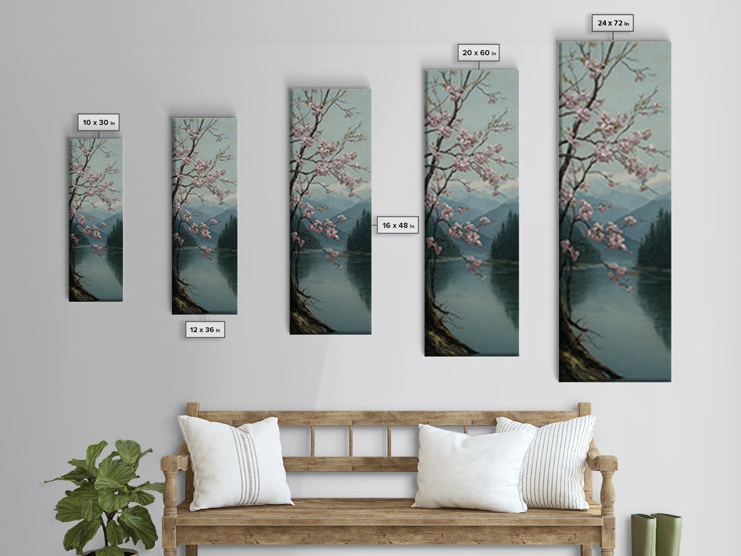Spring Cherry Blossoms Canvas Print, Nature Art, Room Decor, Living Room Decor, Fine Art, Nature, Wall Hangings, NAT-1x3-28