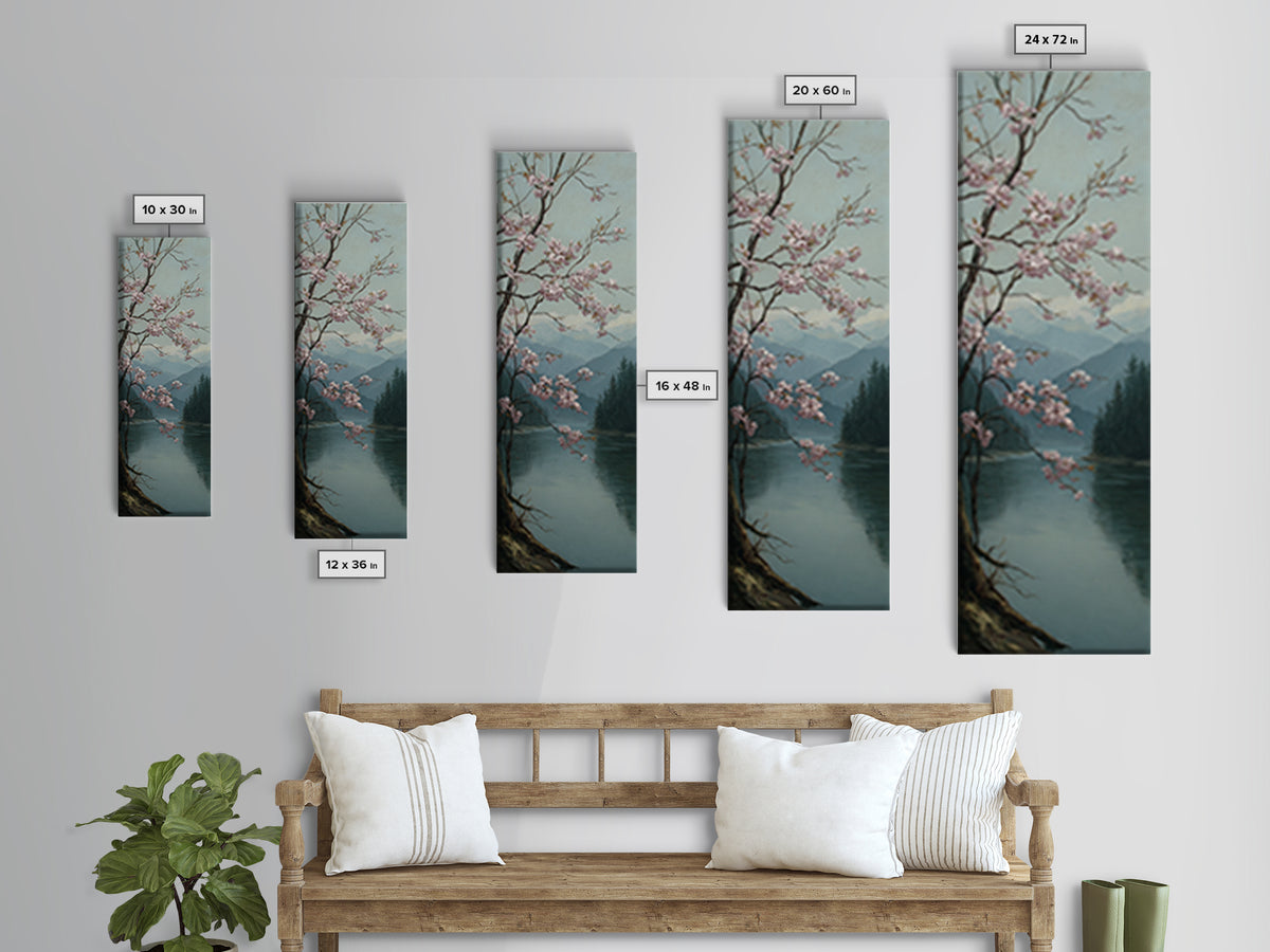 Spring Cherry Blossoms Canvas Print, Nature Art, Room Decor, Living Room Decor, Fine Art, Nature, Wall Hangings, NAT-1x3-28