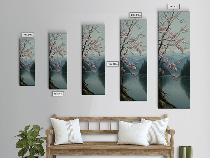 Spring Cherry Blossoms Canvas Print, Nature Art, Room Decor, Living Room Decor, Fine Art, Nature, Wall Hangings, NAT-1x3-28