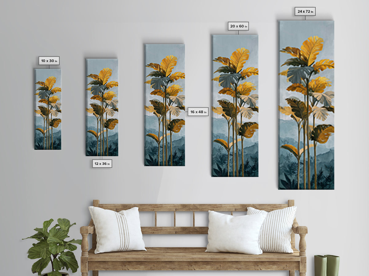 Tropical Jungle Leaves Canvas Print, Nature Art, Artwork, Living Room Decor, Fine Art, Nature, Landscape Art, Botanical Art, NAT-1x3-33