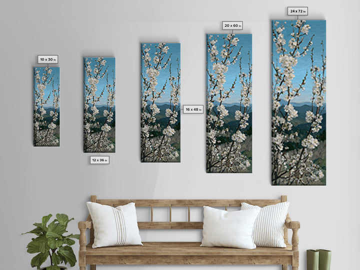 Spring Cherry Blossoms Framed Canvas Print, Nature Art, Home Decor, Living Room Decor, Fine Art, Nature, Abstract Wall Art, NAT-1x3-52