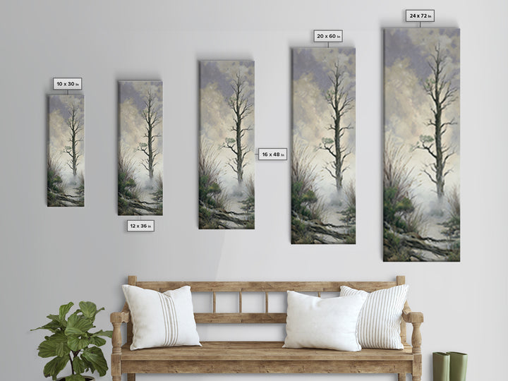 Tree of Life Framed Canvas Print, Nature Art, Mountain Wall Art, Living Room Decor, Oil Painting, Nature, Fine Art Print, NAT-1x3-75