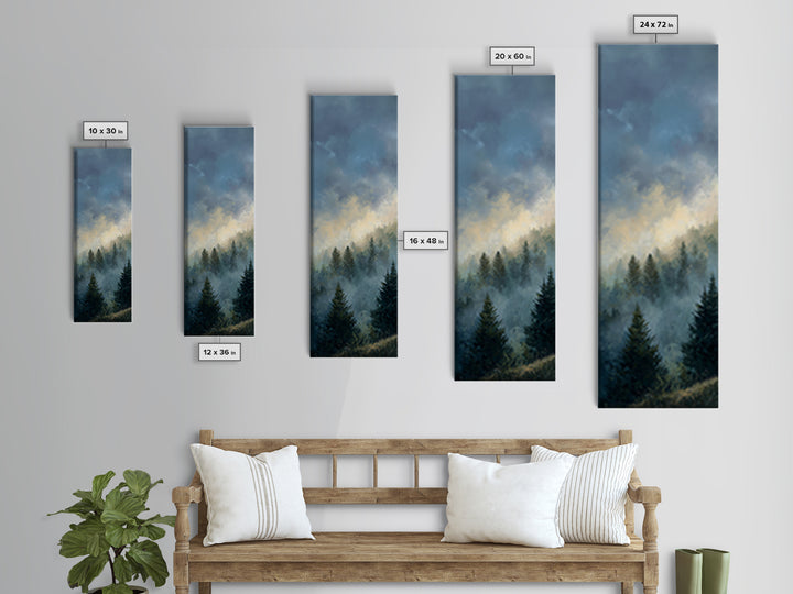Moody Pine Forest Canvas Print, Nature Art, Art Print, Living Room Decor, Fine Art, Nature, Printable Wall Art, Wall Hangings, NAT-1x3-77