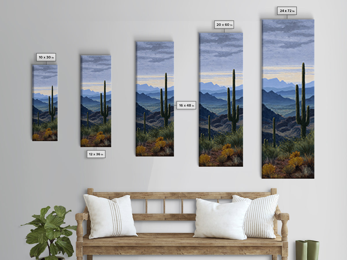 Desert Cactus Blooming After Rain Framed Canvas Print, Nature Art, Statement Artwork, Living Room Decor, Fine Art, Nature, NAT-1x3-8