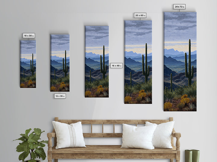 Desert Cactus Blooming After Rain Framed Canvas Print, Nature Art, Statement Artwork, Living Room Decor, Fine Art, Nature, NAT-1x3-8
