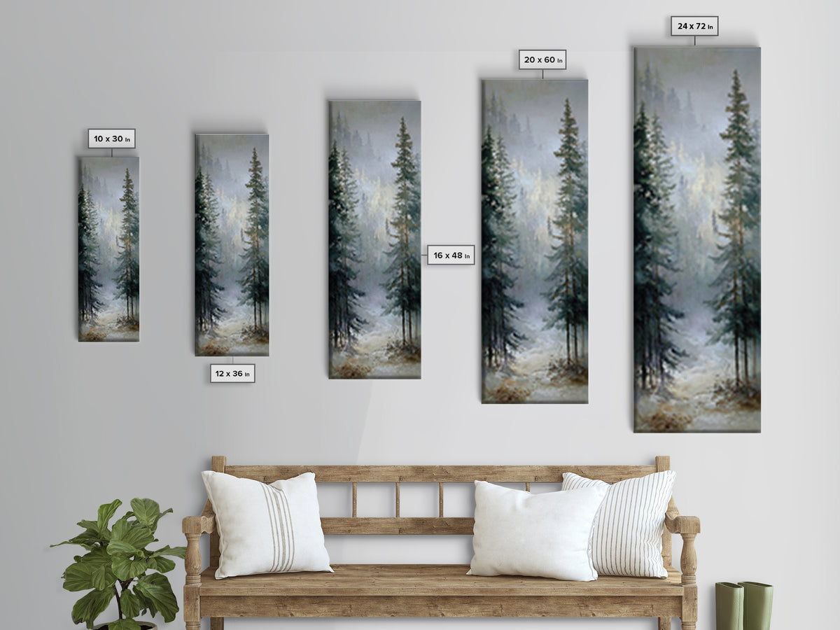 Mushroom Cluster in Enchanted Woodland Framed Canvas Print, Nature Art, Digital Download Art, Living Room Decor, Oil Painting, NAT-1x3-91